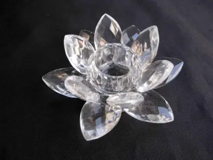 crystal glass lotus flower