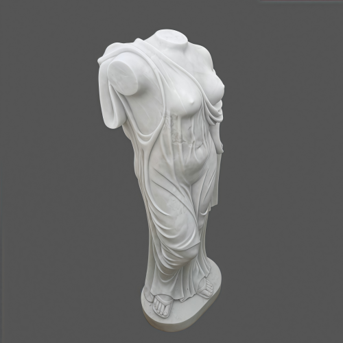 Classical White Marble Torso Statue for Home Decor