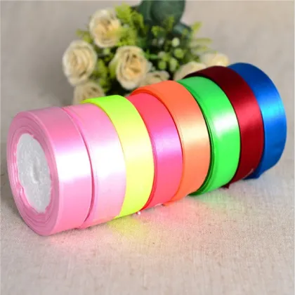 Decorative 100% Polyester Satin Ribbon, Custom Print Logo Ribbon