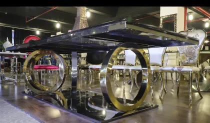 12 Seater Luxury Royal Style Dining Table and Chairs Set - Big Size