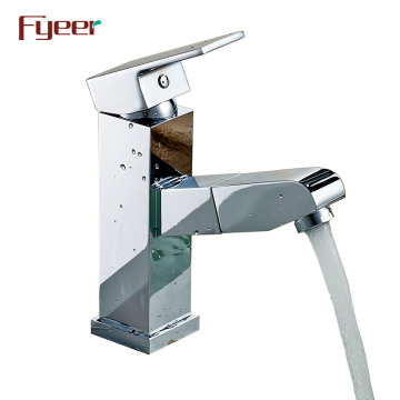 Fyeer Square Body Pull Out Kitchen Basin Faucet