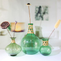 Wholesale Recycled Green Bubbled Flower Glass Vases