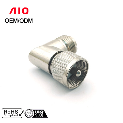 UHF L-Shape PL259 to SO239 RF Coaxial Adapter