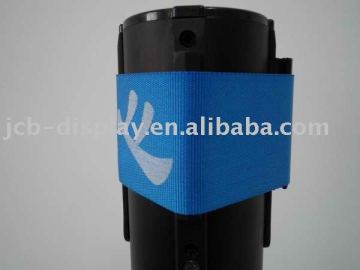 black iron post with blue belt crowd barrier(JCB-G02)