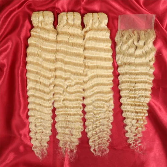 613 Blonde Virgin Human Hair,613 Cuticle Aligned Hair Bundles With Frontal,Blonde Virgin Human Hair 613 Bundles With Closure