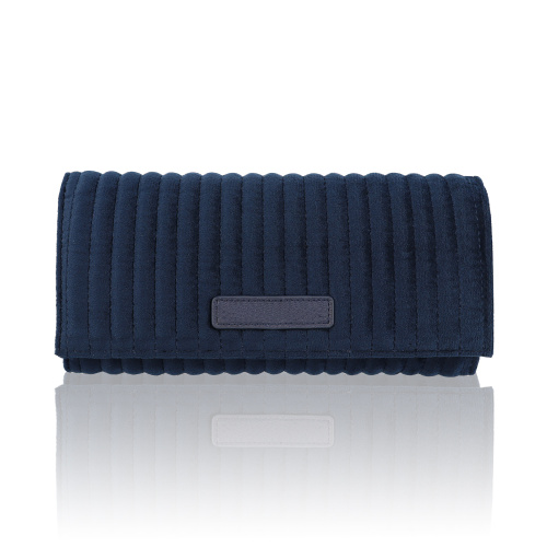 Custom logo velvet suede jewelry organizer roll pouch