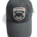 Mens Black Patch Sports Cap with Badge