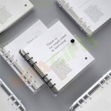 Transparent PVC A6 Vinyl Binder Case - Black & White Custom Planner Cover Set