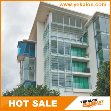 Yekalon Curtain Wall System Competitive Price of Glass Louver Adjustable Operable Glass Louver