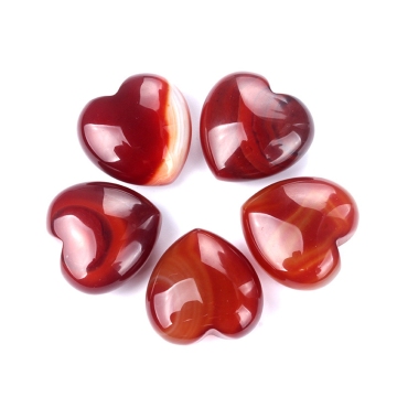 Red Carnelian 30mm 사랑 하트 보석 가정 장식 수제 갈망