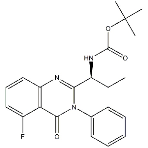 CAS 870281-85-9、IDELALISIB N-2、（S）-tert-ブチル（1-（5-フルオロ-4-オキソ-3-フェニル-3,4-ジヒドロキナゾリン-2-イル）プロピル）カルバメート