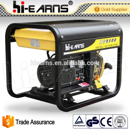 Portable open frame air-cooled diesel generator with decorate cover plate white color(DG2500)