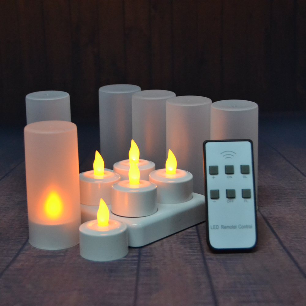 Romantic Rechargeable Flameless Tealight Candles With Remote