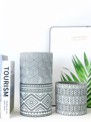 Round Modern Ceramic Flower Pot for Home Decor