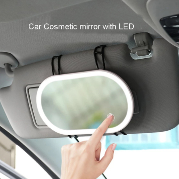 Car Cosmetic Mirror with LED Auto Sun Visor Rearview Mirror