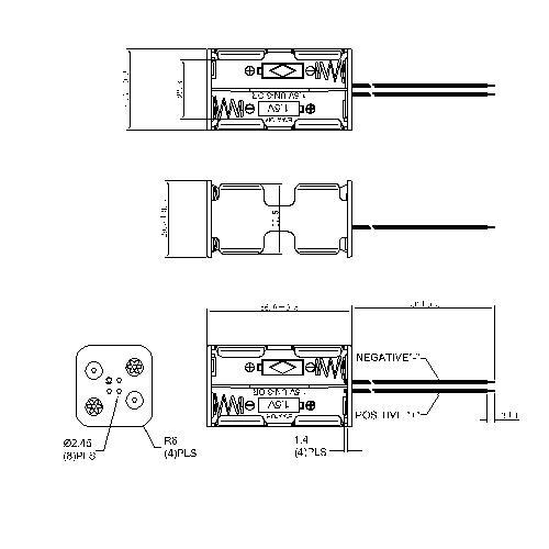 AA Battery Holders 4 pcs AA battery holders 2P double layers Factory