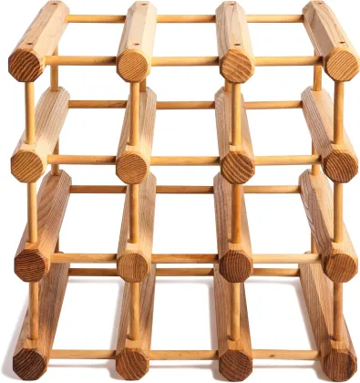 Sustainable Large Capacity Wooden Wine Rack for Bamboo Wine Cellar and Party Use