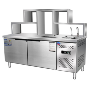 Factory Direct High Quality Stainless Steel Commercial Catering Water Bar Operation Table with Refrigeration and Freezing