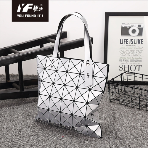 Fashion diamond ladies handbags women tote bags reusable shopping bags with logo geometric bag