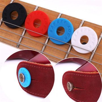 Custom Logo Silicone Rubber Button Buckle Safety Guitar Strap Lock