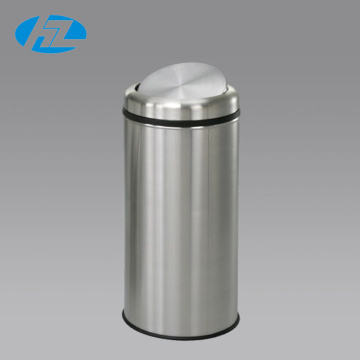 High Quality Stainless Steel Trash Bin with Swing Lid, Dustbin