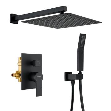 SHAMANDA Wall Mounted Black Brass Shower Set