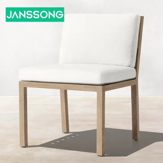 Custom Teak Wood Dining Room Furniture: Comfortable and Simple Design for Outdoor Wooden Chairs