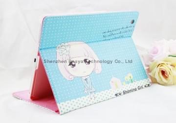 Shinning girl iPad 2/3/4 leather case, 3 designs
