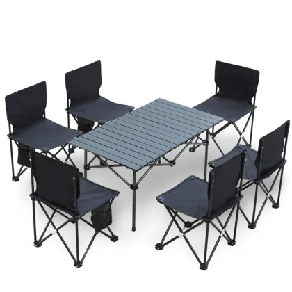Oem Outdoor Aluminum Alloy Material Garden Table Foldable Bbq Picnic Outdoor Folding Camping Table And Chair Set