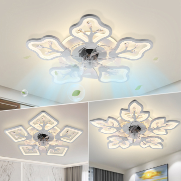 Energy Saving LED Ceiling Fan Light - Remote Control Decorative Flush Mount for Living Rooms