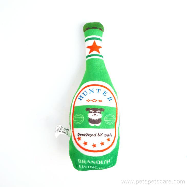 eco friendly beer bottle shape luxury squeaky plush