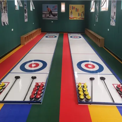 Curling Game: Outdoor Rink and Sports Board