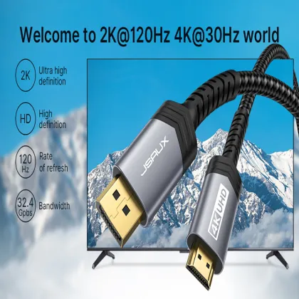 DP to HDMI 4K Cable Adapter for Dell Projector and Desktop