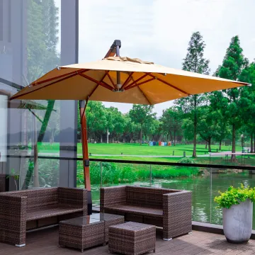 High Quality Outdoor Wooden Cantilever Umbrella for Patio Garden