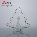 ATO gold rim glass dinner snack glass plate