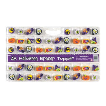 Halloween eraser set, contains 48-piece various shape erasers