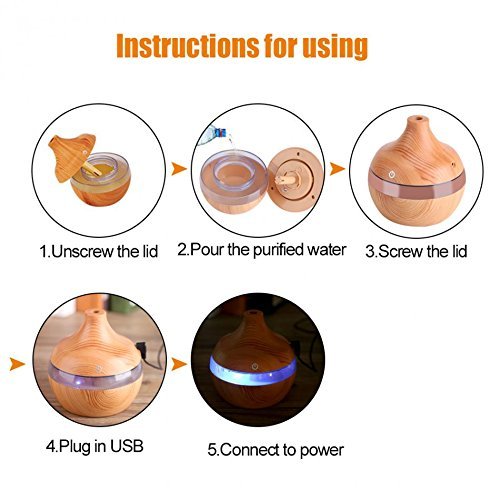 7 Color Changing 300ml Ultrasonic Humidifier for Study