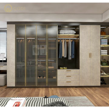 GODI Custom Modern Bedroom Glass Wardrobe and Cupboard Designs