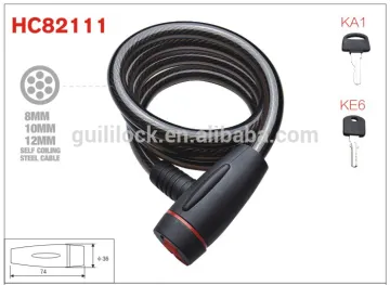 HC82111 chinese bike coiling cable two wheeler lock
