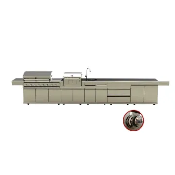 Chinese Style BBQ Grill Outdoor Kitchen Doors Stainless Cabinet Fittings