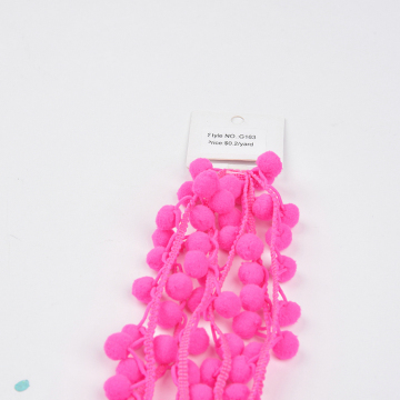 Hot Pink Pom Pom Trim