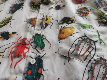 Men Casual Silk Cotton Short Sleeve Shirt