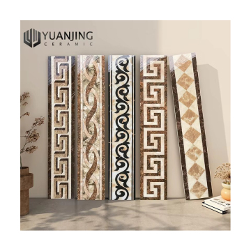Decorative Elements: Micro Crystal Wave Tiles, 150x800mm Gold-Plated Bobbin Lines, Parquet Flooring, Skirting & Border Designs for Living Rooms and Bedrooms
