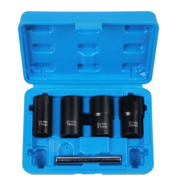 VIKTEC Stripped Lug Nut Remover & Wheel Lock Removal Kit - 17MM, 19MM, 21MM, 22MM, 5PC 1/2'' Twist Socket Set (VT01846)