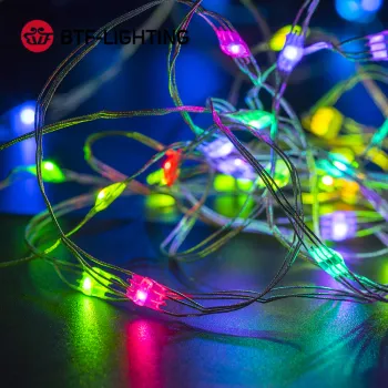 DC5V WS2812B USB and Battery Box RGB LED Pixel String Light Set with Remote Controller - 2m/5m