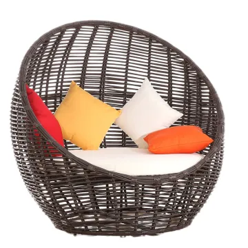 Black Rattan Day Bed Garden Aluminium Daybed