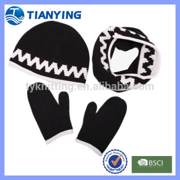 women polyacrylic knit scarf beanie and neck warmer