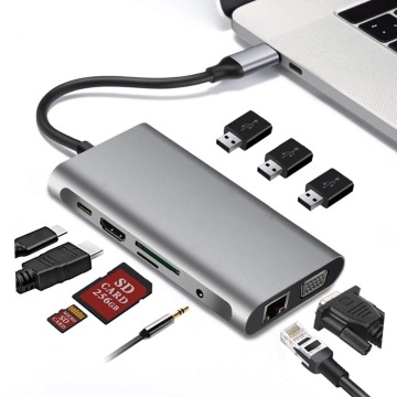 HUUB 10 Inter-1 USB Type-C HUB Adaptörü: Dizüstü Bilgisayar ve Telefon Bağlantısını Geliştirme
