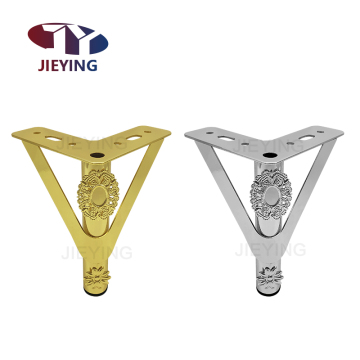 Jieying Chrome Iron Modern 15cm High Electroplated Gold Sofa Legs