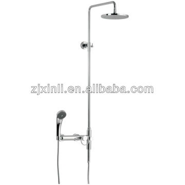 Hochwertiger Messing runder Regen Duschkopfset, polnischer und verchromter Finish, Wandmontage